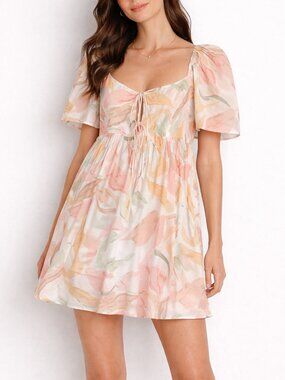 Abercrombie & Fitch Mini Dress Puff Sleeve Floral